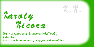 karoly nicora business card